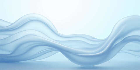 Obraz premium Abstract blue wave vector background illustration with flowing lines and light texture