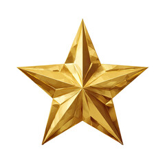 Golden star with sharp edges, geometric, on black ground