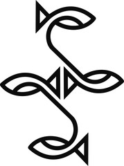 the logo consists of the letter S and four fishes. Abstract, ornament and elegant.
