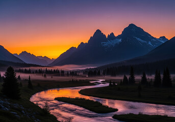 sunrise over the mountains