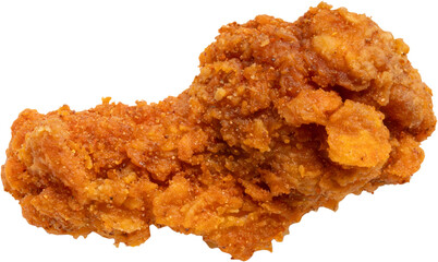 crispy fried chicken wing isolated on white background