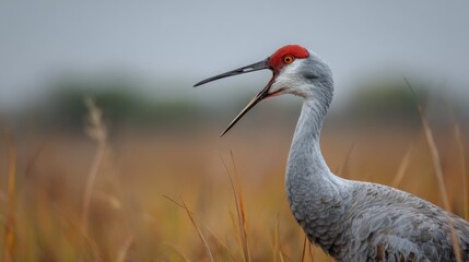Obraz premium Close-up of a Sandhill Crane