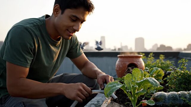 I Grow All My Food On A City Rooftop Watch Me Build Irrigation