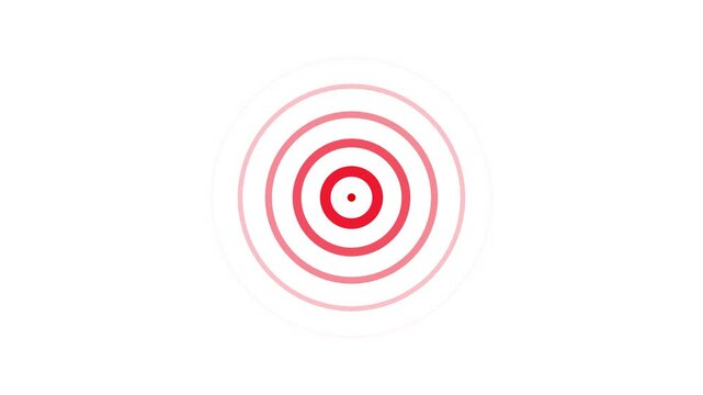 Red target pulse animation radiates from center point like heartbeat or radar waves