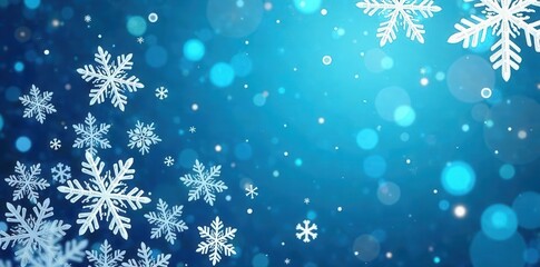 Intricate white snowflakes on a blue background , new year, detail