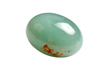Oval, light green gemstone with inclusions
