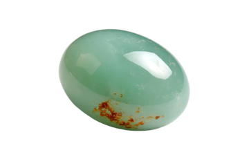 Oval, light green gemstone with inclusions