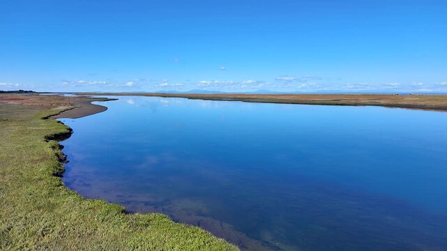 風連湖と根室湾に挟まれた砂洲である春国岱