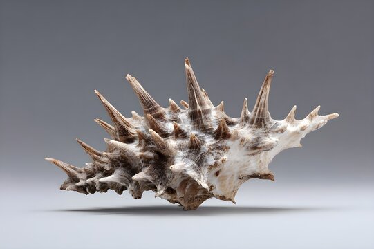 Thorny oyster shell with spikes and ridges displaying exotic marine specimen featuring dramatic natural texture and form