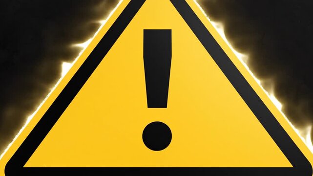 Warning Sign Animation - Alert Symbol with Glowing Effect.