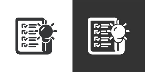 Idea Checklist icon. Solid glyph series icon