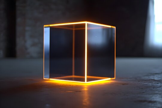 Tesseract-style four-dimensional portal cube creating surreal sci-fi concept suggesting impossible multidimensional geometry