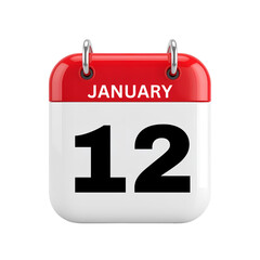 12 January Date calendar icon	