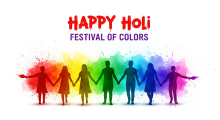Happy Holi Festival Of Colors. Illustration Of Colorful Gulal For Holi. Indian Festival