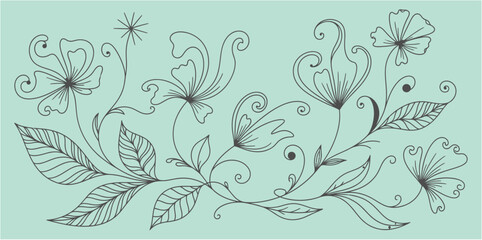 Hand drawn botanical florish decorative element