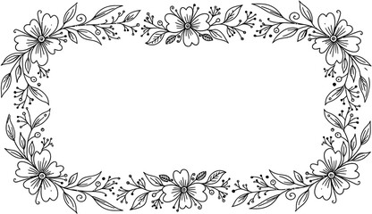 Floral border frame ornament decoration