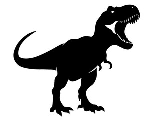 T-rex silhouette, isolated icon on white background, vector illustration 4
