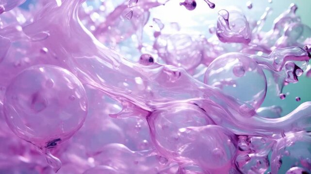 Close-up of colorful soapy bubbles against a light background
