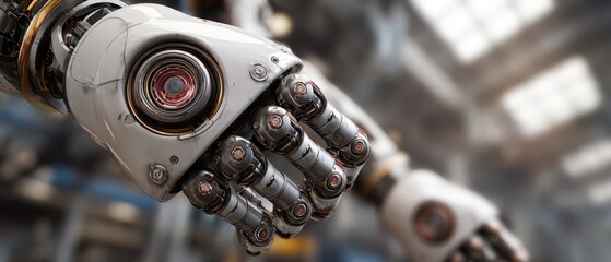 Highly Detailed Robotic Hand with Intricate Mechanical Parts