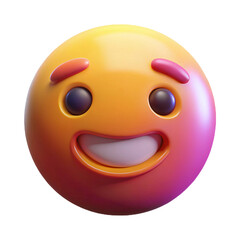 Fototapeta premium 3d grinning face with smiling eyes emoji isolated on white background