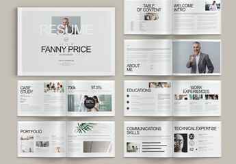 Resume Landscape Booklet Portfolio Template