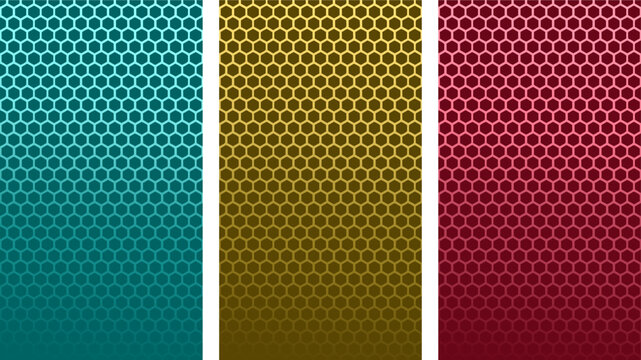 Honeycomb Gradient Pattern Abstract Backgrounds