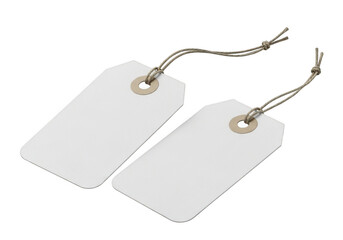 Fototapeta premium Two blank tags isolated on transparent background