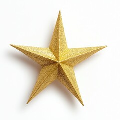 Obraz premium Artistic close-up of shining golden star decoration in a minimalist studio environment