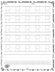 Capital Letter R &ndash; Alphabet Tracing, Typography Design, Educational Graphic