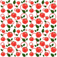Vibrant red tomatoes seamless pattern