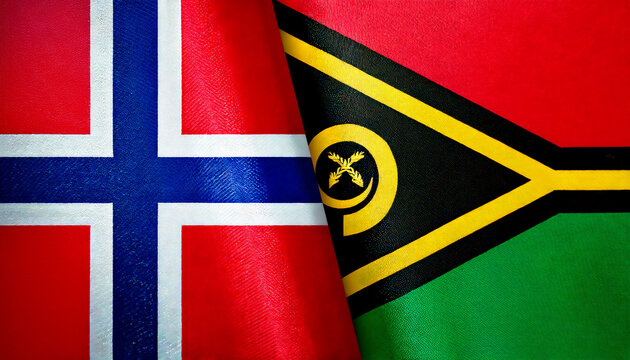 ノルウェーの国旗とバヌアツの国旗(Norway flag & Vanuatu flag.)

