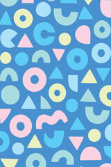 abstract blue basic shapes background