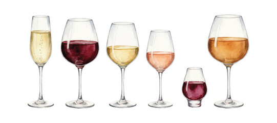 watercolor wine drinks collections