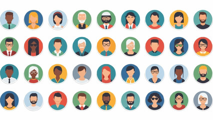 Diverse group of people avatars in colorful circles representing a global community.