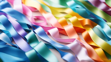 カラフルなリボンテープのテクスチャー背景