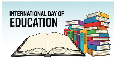 Empowering minds shaping futures celebrating the international day of education. International Education Day, 24 January , banner, poster, greetings card.