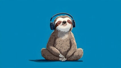 Naklejka premium Cute sloth cartoon with white background, Christmas Santa hat and winter snow decoration for the holiday season.