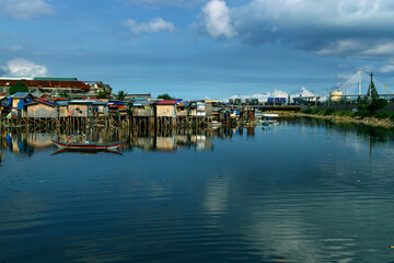 view of makeshift stilt houses
