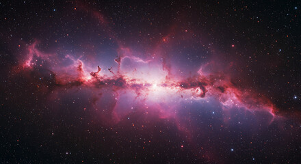 Vibrant nebula and star field in deep space