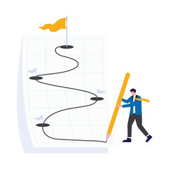 Businessman project manager check completed tasks in project management timeline, Project tracking, goal tracker, task checklist to remind project progress