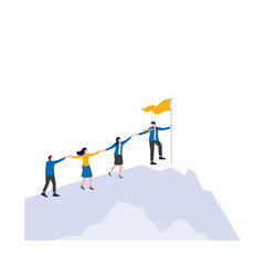 Employee career partnership support to help business growing, Teamwork to success together, team collaboration and training concept