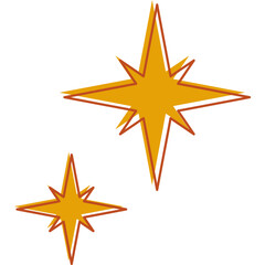 Fototapeta premium Retro Star Doodle Illustration