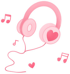 Sweet Love Music Elements Cute Pastel Romantic Set