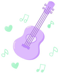 Sweet Love Music Elements Cute Pastel Romantic Set