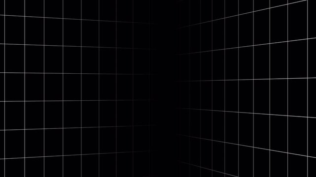 vertical perspective grid lines loop animation retro background, 4k video