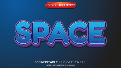 3D text effect space theme