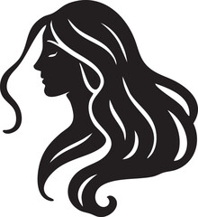 Woman profile with flowing hair