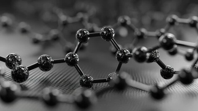 Carbon structure rotating close up