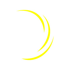 Obraz premium vibrant yellow curved lines creating a dynamic, abstract design on a clean white background, suggesting motion or light.