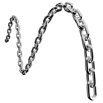 Heavy duty thick steel chain hanging in abstract shape